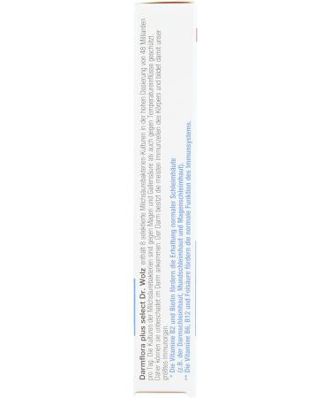 Darmflora Plus Select Dr. Wolz | High-Dose Probiotics 48 Billion | Vegan Vitamin B6 & B12 | 8 Lactic Acid Bacteria | 20 Capsules for Healthy Mucous Membranes - Buy Online on GoSupps.com