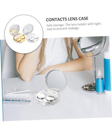 Solustrie Double Box Glasses Case for Contact Lenses | Dustproof Lens Housing & Mirror - Perfect for Travel & Cosmetics - Buy Online on GoSupps.com