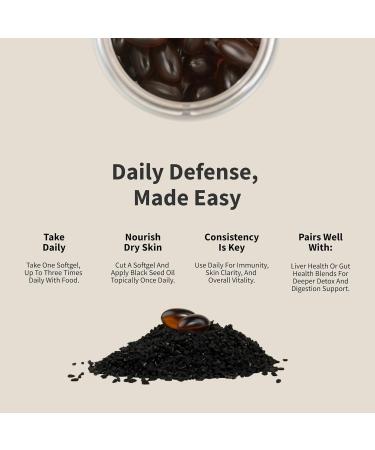 Snap Supplements Black Seed Oil Capsules 100% Cold Pressed Organic Nigella Sativa Supports Immune Health Detox Skin Hair Joints & Overall Wellness 90 Softgels - Buy Online on GoSupps.com