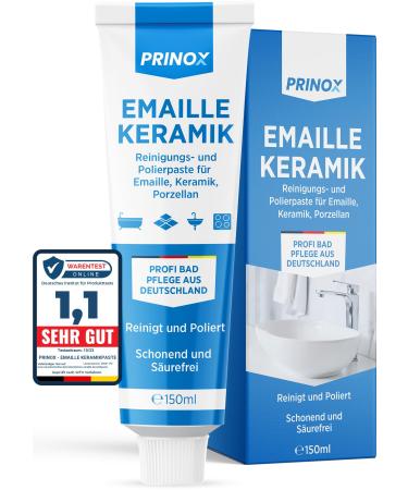Prinox 150ml Cleaning and polishing paste for enamel ceramic porcelain glass ceramic mineral casting - professional bathroom care for cleaning and maintaining fittings - Ceramic field cleaner 150 ml (1 Pack) - Buy Online on GoSupps.com