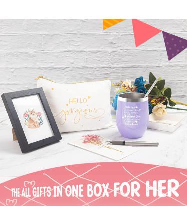 Best Relaxing Spa Gift Set - Birthday Gifts for Women | Wine Tumbler & Bath Set for Wife, Mom, Sister, Girlfriend, Mother | Unique & Happy Gift Basket (Purple) - Buy Online on GoSupps.com