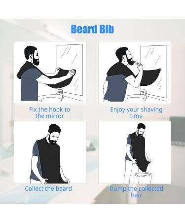 Beard Bib Apron - Ultimate Hair Catcher for Men | Perfect Grooming Gift for Boyfriend Husband Dad - Black - Buy Online on GoSupps.com