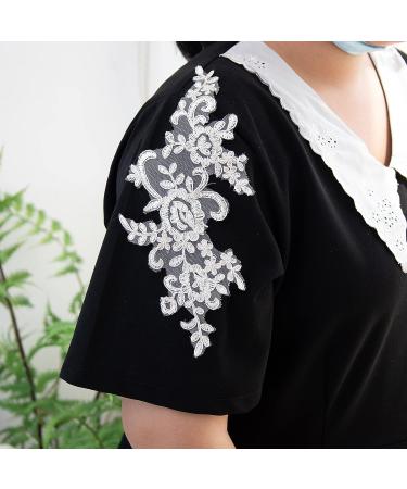 AUEAR 2 Pack Ivory Flower Lace Applique Patches for Wedding Dress DIY Clothing - Buy Online on GoSupps.com