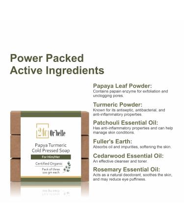 24C Or Belle Papaya Turmeric Cold Pressed Soap - Natural Ingredients for Skin Purification - Buy Online on GoSupps.com