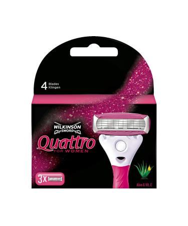 Wilkinson Sword Quattro Women - 9 Blades for Smooth Legs Armpits & Bikini Area | Economy Pack - Year s Supply - Buy Online on GoSupps.com