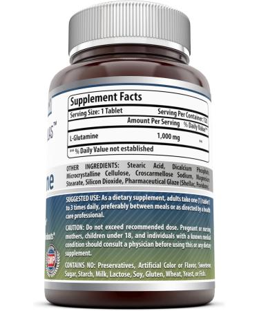 Amazing Formulas L Glutamine 1000mg Tablets - Workout Recovery & Immune Support (120 Count) - Buy Online on GoSupps.com