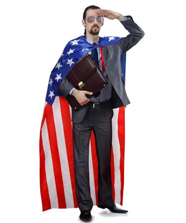 American Flag Costume Set: Cape, Retro Sunglasses, Headband for 4th of July Celebration - Buy Online on GoSupps.com