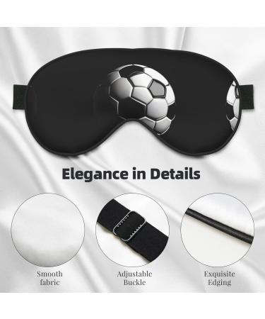 SSIMOO I Like Soccer Sleep Mask | Adjustable Breathable Eye Mask for Comfortable Sleep | Fashionable Black Design - Perfect for Travel & Home - Buy Online on GoSupps.com