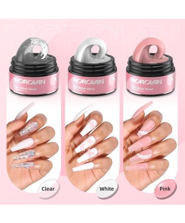 Morovan Solid Builder Gel Kit - 3 Colors Builder Nail UV Gel Set for Sculpting & Extensions with 3D Silicone Mold - DIY Nail Art Salon Quality - Buy Online on GoSupps.com