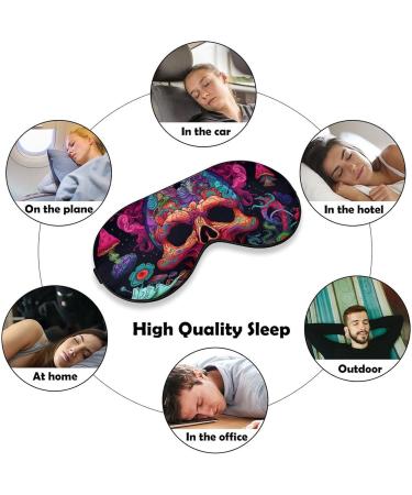 Blacklight Skull Flower Sleep Eye Mask | Elastic Strap | Unisex Eye Mask for Sleep, Travel, Nap - Buy Online on GoSupps.com