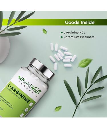 Generic Organics L Arginine 1000 mg with Chromium Picolinate | 60 Veg Capsules | Good for Muscle Growth Stamina Recovery Immune Booster & Energy | for Both Men & Women - Buy Online on GoSupps.com