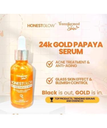 Buy Transformed Skin HONEST GLOW 24K Gold Papaya Serum - 30ml | Radiant Glow & Hydration | International Shipping Available - Buy Online on GoSupps.com