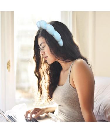 NorthEarth Spa Headband for Women 2 Pack - Sponge & Terry Cloth Fabric Headband for Skincare, Makeup Removal & Shower - Pink & Blue - Buy Online on GoSupps.com