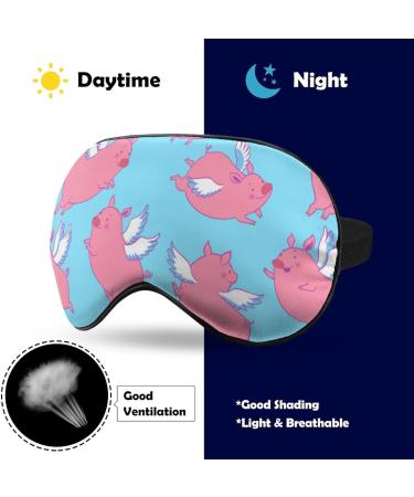 Blue Sky Flying Piggy Sleep Mask Adjustable Strap, Light Blocking Blindfold for Night Travel and Nap | Men and Women - Buy Online on GoSupps.com