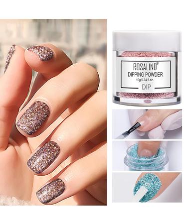 Roseflower Dipping Powder Nails Kit - 6 Color Nude DIY Manicure Starter Set with Base & Top Coat - Perfect for Home Nail Salon - Buy Online on GoSupps.com