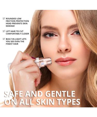 Rechargeable 2 in 1 Eyebrow Trimmer & Face Shaver - Painless Hair Removal for Women | Perfect for Eyebrows Lips & Peach Fuzz - Buy Online on GoSupps.com