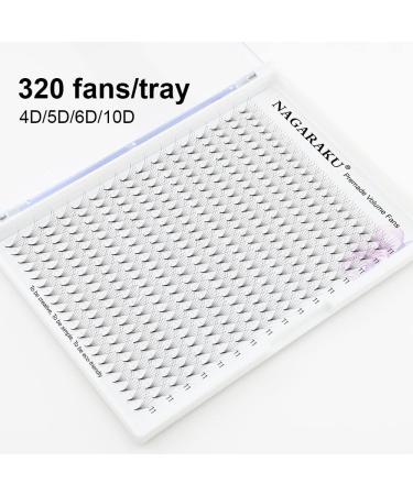 Buy Nagaraku Prefabricated Volume Eyelash Extensions - 320pcs 6D C Curl 15mm | High-Quality Premade Fans for Gorgeous Lashes - Buy Online on GoSupps.com
