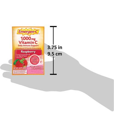 Emergen-C Vitamin C Raspberry Fizzy Drink Mix - 1000 mg, 30 Packets | Immune Support - Buy Online on GoSupps.com