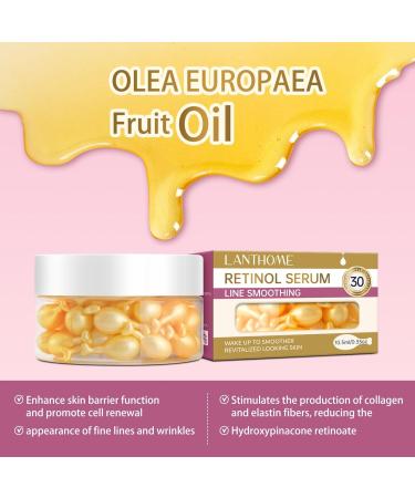 Retinol Face Serum Anti-Aging Hydrating Repairing Facial Serum Capsules with Retinol & Hyaluronic Reduces Fine Lines & Wrinkles & Nourishes Skin for Men & Women - Buy Online on GoSupps.com
