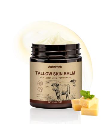 Aufdzceh Beef Tallow for Skin Moisturizing Tallow Balm with Grass-Fed Beef Tallow Castor Oil & Frankincense for Face & Body Natural Nourishing Formula for Dry and Sensitive Skin