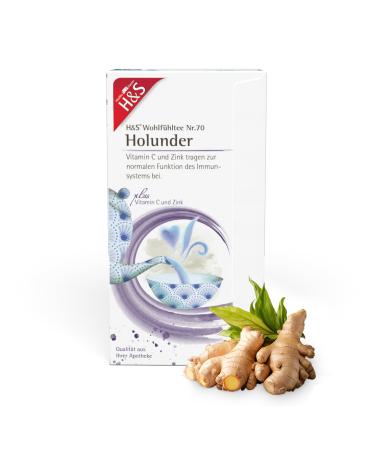 H & S H&S Elderflower Tea with Vitamin C and Zinc 20 x 2.5g