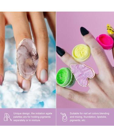 Minkissy 6-Piece Nail Art Palette Set - Synthetic Resin Mixing Palette for DIY Manicure & Nail Polish Display - Buy Online on GoSupps.com