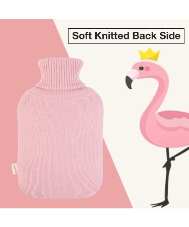 Soft Knit Fashion Flamingo Hot Water Bottle Cover - Pink (2L) | HomeTop Large Cover - Buy Online on GoSupps.com