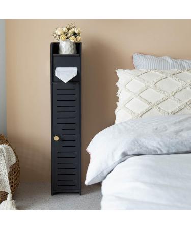 AOJEZOR 31.5''H Black Bathroom Storage Cabinet - Waterproof Toilet Paper Stand for Small Spaces - Buy Online on GoSupps.com