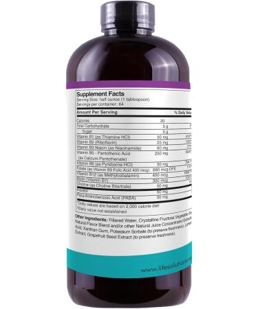 Life Solutions Liquid Super B Complex -32oz Naturally Increase Your Body's Levels of Energy - Buy Online on GoSupps.com
