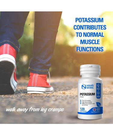 Natural Potassium Citrate 840mg High Dose Capsules - 120 Vegan Capsules for Leg Cramps, Blood Pressure & Electrolyte Balance - Buy Online on GoSupps.com