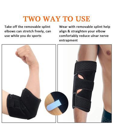 LiberShine Adjustable Neoprene Elbow Brace for Tendonitis Relief - Breathable Arm Stabilizer for Tennis Elbow, Weightlifting, Joint Pain - Cubital Tunnel Splint Included - Buy Online on GoSupps.com