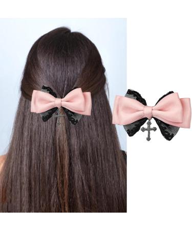 Gothic Lace Hair Clip Bow Large Barrette Bow Flat Clips Barrette Hairpin Bow Elegant Hair Clip For Bunches Hair Clips For Women Thin Hair - Buy Online on GoSupps.com
