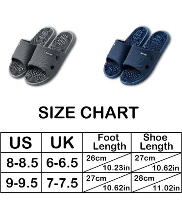 HONYUN Acupressure Foot Massage Slippers - Relief for Neuropathy, Arthritis, Plantar Fasciitis - Men/Women Indoor Non-Slip Sandals - Blue, Size 9-9.5 - Buy Online on GoSupps.com
