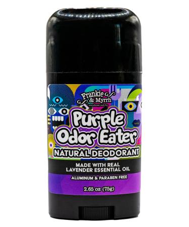 Purple Odor Eater | Natural Lavender Deodorant | Made with Essential Oils | Aluminum Free-Baking Soda  Coconut Oil and Shea Butter (2.56 oz) Paraben and Phthalate Free