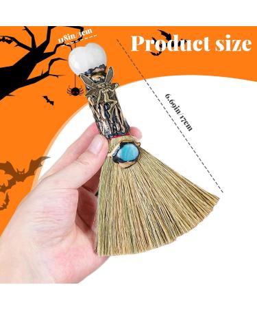 Halloween Witch Broom Crystal Witch Wiccan Altar Broom Witch Broomstick with Heart-Shape Crystal Halloween Witch Decor for Healing Cleansing Fengshui Halloween Party Decorations - Buy Online on GoSupps.com