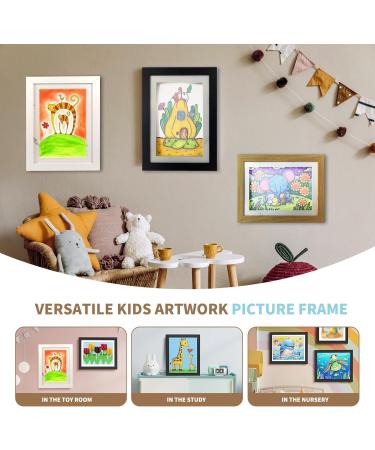 Leejard A4 White Picture Frame Set for Children's Drawings - Interchangeable Wood Frames for Artwork Storage & Room D cor - Buy Online on GoSupps.com