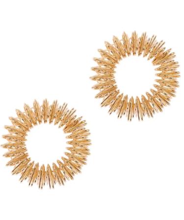 2 pieces of acupressure rings handy and flexible for all fingers and also toes daily stimulation of the refelery zones at home and on the way gold