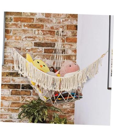 Healeved Yoga Ball Stand & Stuffed Animal Toy - White Cotton Hanging Weaving (164x114CM) | Ideal for Kids - Buy Online on GoSupps.com