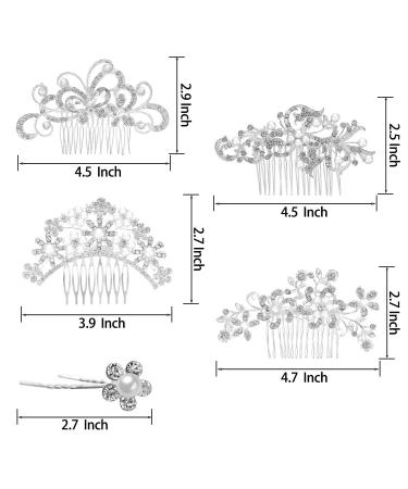 24-Piece Wedding Bridal Hair Combs and U-Shaped Pearl Hair Pins Set - Crystal, Pearl, and Rhinestone Hair Accessories for Brides and Bridesmaids - Buy Online on GoSupps.com