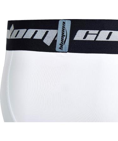 COOLOMG Youth Boys Compression 3/4 Basketball Baselayer Leggings - White XL - Buy Online on GoSupps.com