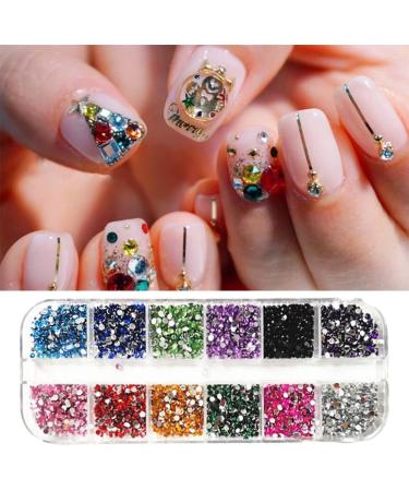ZKGYUS 4700 Pieces Nail Glitter Rhinestones Nail Art Rhinestones Face Halloween Crystal Diamond Gems Stones for Nails Faces Eyes Decoration - Buy Online on GoSupps.com