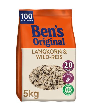 Ben's Original Loose Rice Long Grain & Wild Rice 5kg 100 portions Long Grain & Wild Rice 1 x 5kg