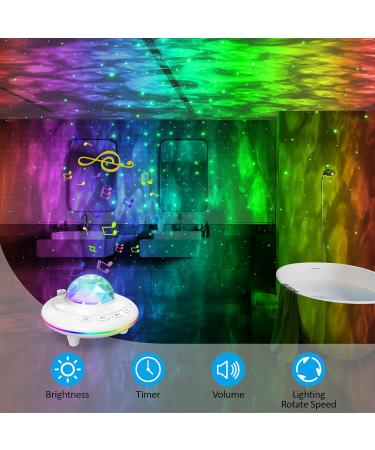 Star Projector Galaxy Light LED Night Lamp with Remote, 360 Rotating, Music Speaker, Timer - White - Buy Online on GoSupps.com