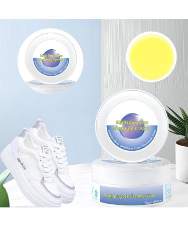 260g White Shoe Cleaning Cream with Sponge - Multifunctional Trainer Cleaner for Sneakers & Trainers - Whitener & Cleaner Paste for Shoes, Clothes, Sofa - Buy Online on GoSupps.com