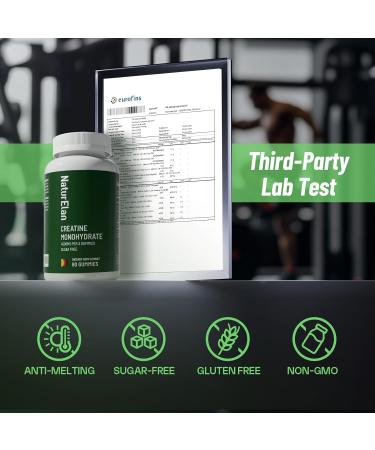 Creatine Monohydrate Gummies for Men & Women - One Month Supply, Muscle Growth, Strength & Faster Recovery, Sugar Free, Vegan, Gluten Free, Non-GMO, Berry Flavor, Third-Party Tested - 90 Gummies - Buy Online on GoSupps.com