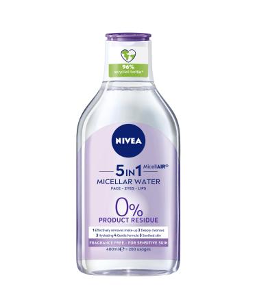 Nivea Micellair 5 piece Skin Breathe Mizellenwasser (400ml) 3-in-1 sensitive make-up remote micelle cleaning water gentle moisture care for women