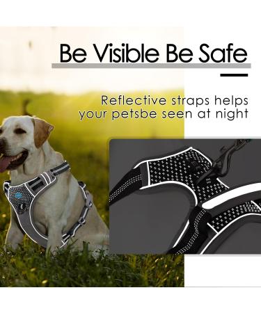 Thinkpet Anti-Zug Dog Harness - Adjustable & Breathable with Handle Reflective Design for Easy Control | Size L - Bright Black - Buy Online on GoSupps.com