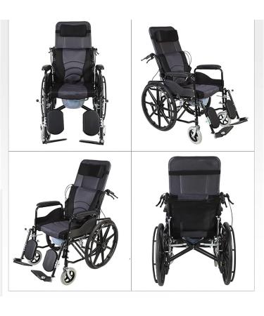 Folding Wheelchair Lightweight Self Propelled Steel Wheelchair with Commode Reclines 90 to 180 Degrees High Back Reclining Commode Wheelchair for Senior Indoor and Outside Use - Buy Online on GoSupps.com
