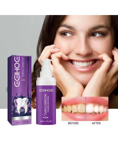 Purple Teeth Whitening Toothpaste 30ml - Bright White Teeth Stain Removal from Coffee & Smoking Violet Formula for Color Correction - Buy Online on GoSupps.com