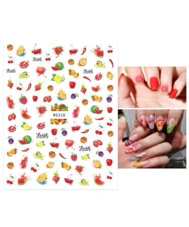 10 Sheets Summer Fruit Nail Art Stickers - Strawberry Lemon & Watermelon Designs for Kids & Women | Self-Adhesive Manicure Decals - Perfect Gift - Buy Online on GoSupps.com